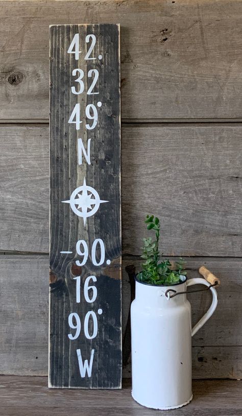 Excited to share this item from my #etsy shop: Vertical latitude and longitude Sign, coordinates sign, latitude longitude, farmhouse, farmhouse wall decor, farmhouse style, Cursive Numbers, Wall Decor Farmhouse Style, Latitude Longitude Sign, Coordinates Sign, Latitude And Longitude, White Sign, Wall Decor Farmhouse, Spartanburg Sc, Cottage Chic Decor