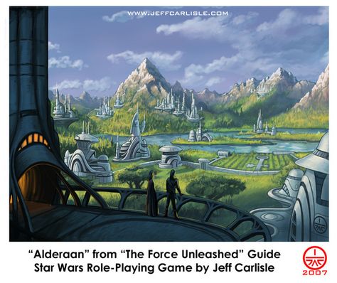 Star Wars RPG - The Force Unleashed Campaign Guide - Alderaan Alderaan Star Wars, Force Unleashed, The Force Unleashed, Dark Empire, Star Wars Planets, Sith Empire, Star Tours, Star Wars Concept Art, Star Wars Rpg