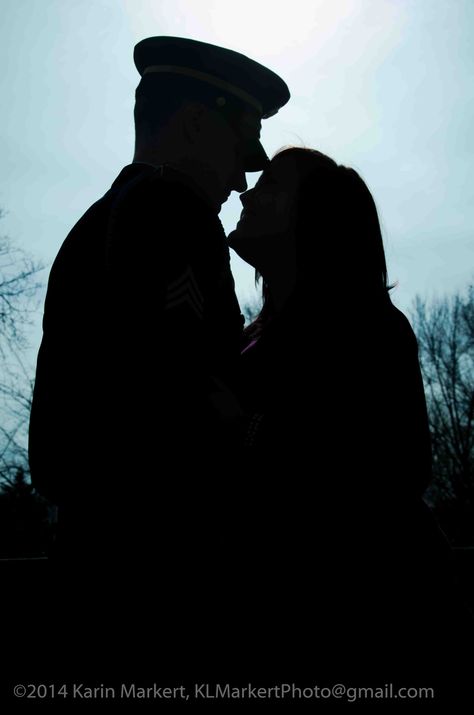 Silhouette, Soldier and Wife KLMarkert Photography Silhouette Soldier, Soldier Wife, Soldier Silhouette, Hot Army Men, Army Men, Human Silhouette, Soldier, Graphic Design, Human