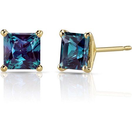 Alexandrite Earrings, Princess Cut Stud Earrings, Paris Jewelry, Disco Fashion, Princess Cut Gold, Amethyst Studs, Versatile Jewelry, Classic Earrings, Earring Gold