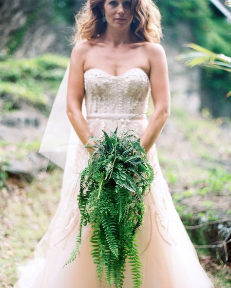 Whimsical Wedding Bouquet, Fern Bouquet, Wild Wedding Bouquet, Unique Wedding Bouquet, Fern Wedding, Green Bouquet, Naked Cakes, Cascade Bouquet, Hawaiian Wedding