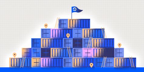 Deploying a Multi-region Docker Registry to Improve Performance Container Graphic Design, Platform Illustration, Container Illustration, Container Texture, Docker Container, Construction Illustration, Investment App, Product Illustration, Cloud Theme