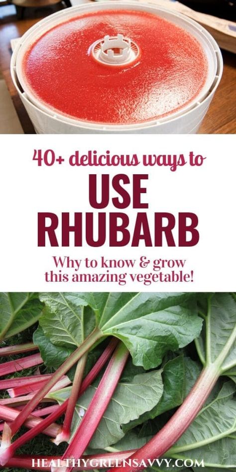 More than 40 amazing whole-food recipes from around the blogosphere using rhubarb, a healthy, low-calorie vegetable used as a fruit. Click to read more or pin to save for later. #rhubarbrecipes #healthytreats #rhubarb #healthyfood #rhubarbcrisp #healthyrecipes Healthy Rhubarb Recipes, Rhubarb Rhubarb, Best Rhubarb Recipes, Low Calorie Vegetables, Rhubarb Desserts, Rhubarb Recipes, Incredible Recipes, Garden Recipes, Healthy Vegetables