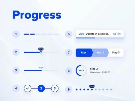 Progress Bar in UI design. A progress bar is a graphical user… | by Itsuidesigner | Bootcamp Ui Elements Design, Progress Bar Ui, Process Ui, Step Ui, Ui Design Elements, Sports Posters, Mobile App Design Inspiration, In Progress, Ui Components