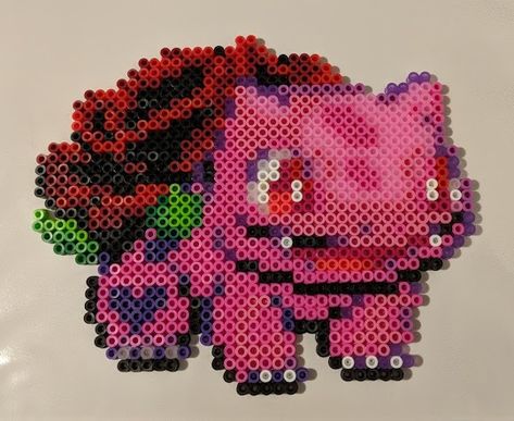 Valentine's Day Bulbasaur Perler Bead Bulbasaur, Bulbasaur Perler Bead Pattern, Gaming Perler Beads, Valentines Perler Bead Patterns, Valentines Day Perler Bead Patterns, Valentines Perler Beads, Bulbasaur Perler, Nerdy Perler Beads, Pokémon Perler