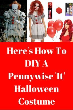 Here's How To DIY A Pennywise 'It' Halloween Costume! Whether you’re a fan of the horror novel, latest movie, or just want a scary Halloween costume for this year, then a Pennywise clown costume is the way to go. Luckily, there is an easy and affordable way to DIY your own woman’s Pennywise It Halloween costume this year. Diy Female Pennywise Costume, Pennywise Woman Costume Diy, Penny Wise Diy Costume, Pennywise Costume Women Diy, Diy Creepy Clown Costume For Women, It Womens Costume, Easy Pennywise Costume, Diy Scary Clown Costume For Women, Diy It Costume Women