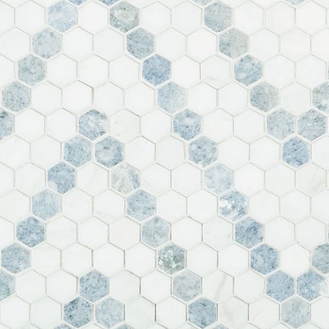 Hexagon Marble Tile, Hexagon Mosaic Tile, Shower Floor Tile, Primary Bathroom, Marble Polishing, Marble Mosaic Tiles, Hexagonal Mosaic, Hexagon Tiles, House Tiles