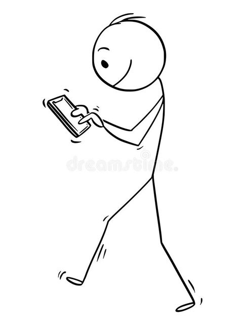 Cartoon of Man or Businessman Walking With Mobile Phone. Cartoon stick drawing c , #affiliate, #Phone, #Mobile, #drawing, #stick, #Man #ad Phone Cartoon Drawing, Using Phone Drawing, Mobile Phone Drawing, Mobile Phone Illustration, Stick Man Drawing, Walking Drawing, Mobile Drawing, Drawing Walking, Phone Drawing