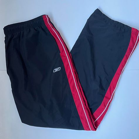 Vintage Windbreaker Pants ✦ Open To All Offers ✦ Free Shipping Bundle Measurements: Used Good Condition. Small Tear Shown Second Slide Mens Vintage Reebok Windbreaker Tracksuit Pants Sportswear Black/Red Size Extra Large Straight Fit. Excellent For Casual & Athletic Wear. Three Pockets + Zippers Near Bottoms. Reebok Logo On Left Leg. Black Drawstrings On Waistband ——— TAGS ——— #Vintage #Reebok #Athletic #Windbreaker #Tracksuit Vintage Athletic Wear, Windbreaker Tracksuit, Vintage Track Pants, Windbreaker Track Pants, Track Bottoms, Red Tracksuit, Vintage Sweatpants, Reebok Windbreaker, Vintage Tracksuit