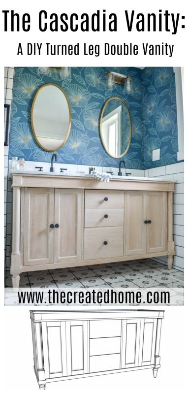 The Cascadia Vanity: A DIY Turned Leg Double Vanity Bathroom Double Vanity, Bathrooms Renovations, Vanity Diy, Woodworking Projects Gifts, Magnolia House, Awesome Woodworking Ideas, Woodworking Tools For Sale, Woodworking Storage, Best Woodworking Tools