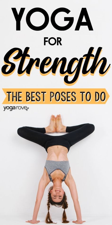 Yoga is an excellent practice to build strength and muscle! Try these 12 yoga for strength poses to build your core, and upper & lower body. Yoga For Strength, Yoga Beginners, Beginner Yoga, Yoga Posen, Pose Yoga, Workout Yoga, Yoga Sequences, Yoga Asanas, Yoga Workout