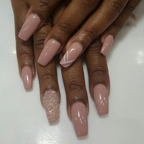 Wedding Nails For Bride Dark Skin, Dark Nude Acrylic Nails, Nude Nails On Black Women, Nude Squoval Nails, Nude Dip Powder Nails, Beige Nails Ideas, Nails For Darker Skin Tone, Nude Nails Black Women, Nude Winter Nails