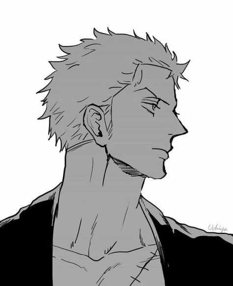 Zoro Zoro Side Profile Draw, Zoro Side Profile, Wan Pīsu, Profile Drawing, One Piece Funny, Zoro One Piece, Standing Poses, One Piece Drawing, Roronoa Zoro