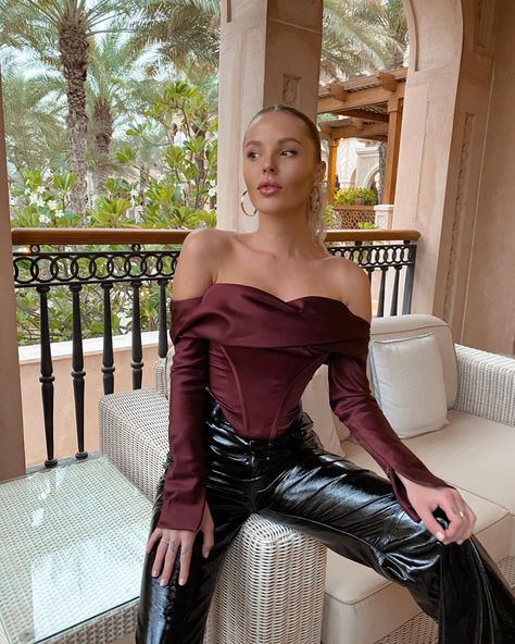 House Of CB (@houseofcb) • Instagram photos and videos Wine Top, Off Shoulder Crop Top, Backless Top, Satin Top, Elegant Shirt, Shoulder Crop Top, Long Sleeve Bodycon, Women Corset, Corset Top