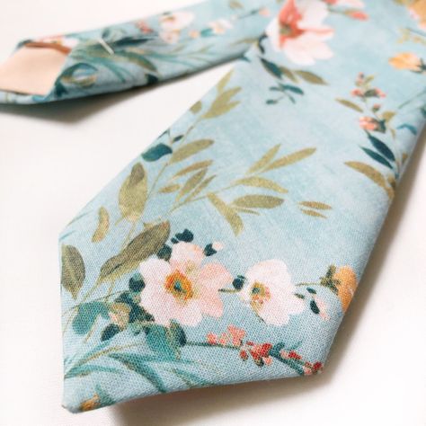 Mens Floral Tie, Botanical Floral Prints, Groomsmen Ties, Men's Ties, Wedding Ties, Clothing Design, Pocket Squares, Pastel Floral, Mens Neck Ties