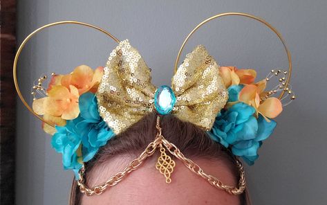 Princess Jasmine Disney Ears, Jasmine Mickey Ears, Jasmine Disney Ears, Jasmine Ears, Mickey Mouse Headband, Disney Gear, Diy Disney Ears, Disney Ears Headband, Diy Mickey Ears