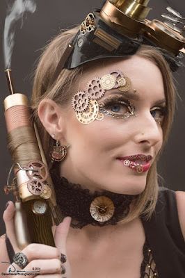 Steampunk Makeup Guide: Gears on Eyes & Lips Steampunk Makeup Halloween, Steam Punk Makeup, Victorian Makeup, Steampunk Makeup, Steampunk Hairstyles, Steampunk Party, Steampunk Halloween, Punk Makeup, Christmas Makeup Look