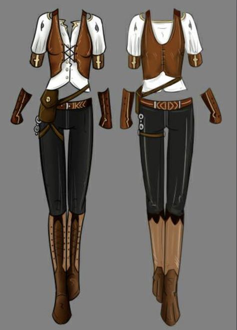 Female Adventurer Outfit, Adventurer Outfit, Female Adventurer, Medieval Outfit, Warrior Outfit, Clothing Sketches, Elf Clothes, Style Steampunk, Clothing Design Sketches