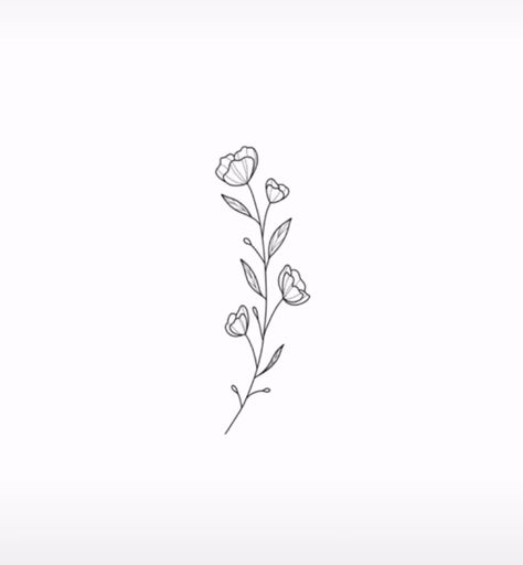 Flower Bud Tattoo, Therapy Tattoo, Dainty Flower Tattoos, Simple Flower Tattoo, Tattoos Inspo, Arm Tats, Mini Tattoo, Line Flower, Simple Flower