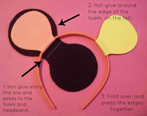 Instructions for foam mouse ears, need this for Angelina Ballerina costume! Γενέθλια Mickey Mouse, Diy Disney Ears, Diy Mickey Ears, Mickey Mouse Clubhouse Party, Disney Mouse Ears, Angelina Ballerina, Disney Headbands, Disney Mickey Ears, Mouse Costume