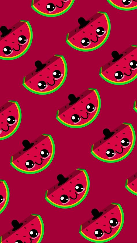 Wallpaper Cute Fruit Wallpaper Iphone Wallpapers, Cute Fruit Backgrounds, Fruity Wallpapers, Watermelon Cute Wallpaper, Watermelon Kawaii, Kawaii Watermelon Wallpaper, Kawaii Pattern, Watermelon Wallpaper, Purple Mustang