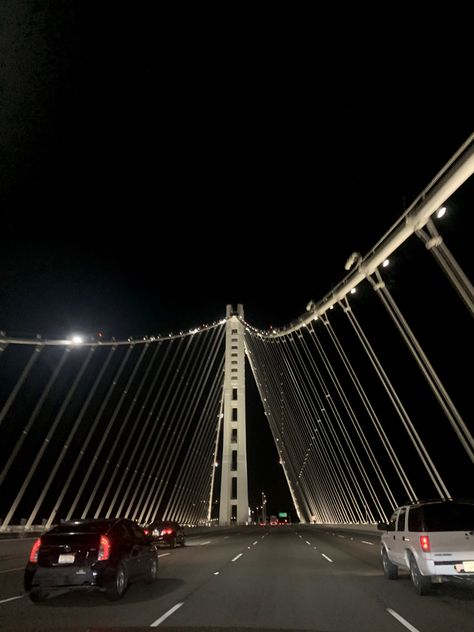 Night San Francisco, Bridge Night, San Francisco Bridge, San Francisco At Night, Bay Bridge San Francisco, Airplane Window View, Sao Francisco, San Francisco City, Night Vibes