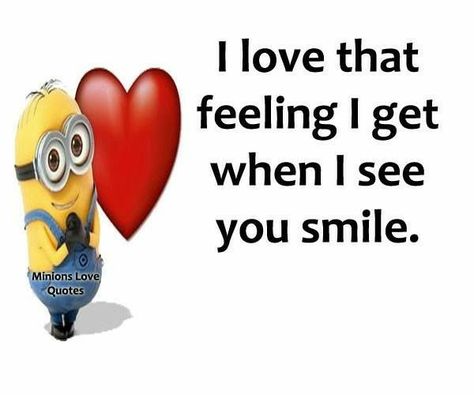 Minion Love Quotes, Cute Minion Quotes, Make Me Smile Quotes, Positive Quotes Encouragement, Minions 1, Minions Love, Cute Minions, A Minion