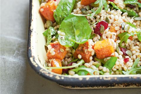 SquashBarleySalad Barley Recipe Healthy, Salad With Pumpkin Seeds, Pearl Barley Salad, Roast Squash, Barley Recipe, Barley Salad, Pumpkin Salad, Fresh Eats, Butternut Squash Salad