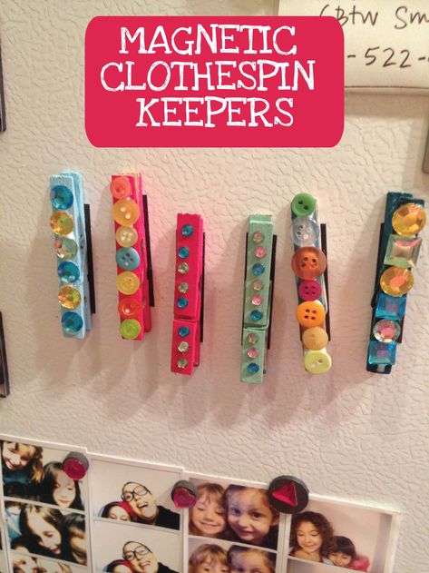 Diy With Magnets, Preschool Magnet Craft, Clothes Pin Magnets Diy, Magnet Art Projects For Kids, Family Day Crafts, Diy Magnets For Kids, Magnet Crafts For Kids, Magnet Clothespins, Clothes Pin Magnets