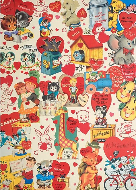 Retro Valentines Valentine Background, Vintage Valentine Cards, Vintage Wrapping Paper, Valentines Wallpaper, Retro Kids, Valentines Art, Retro Valentines, Vintage Valentine, My Funny Valentine