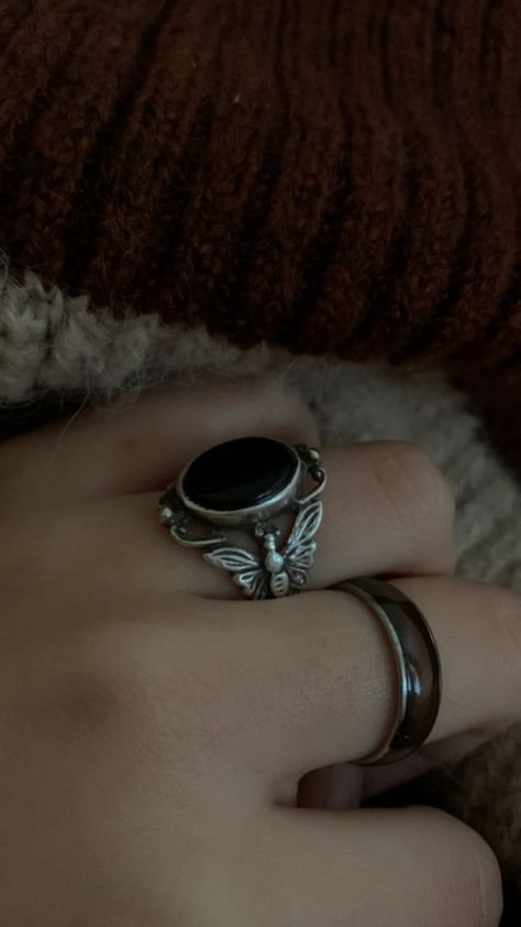 Witch Rings Aesthetic, Dark Feminine Rings, Rings Aesthetic Queer, Whimsigoth Rings, Arts And Crafts Storage, Rings Aesthetic, Earthy Jewelry, Funky Jewelry, Cute Rings