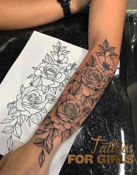 Half Sleeve Tattoos Forearm, Small Girly Tattoos, Throat Tattoo, Rose Tattoos For Women, Tattoos For Women Flowers, Best Tattoos For Women, Inspiration Tattoos, Forearm Tattoo Women, Dope Tattoos For Women