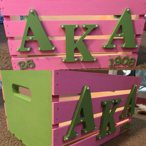 Sorority Crafts Letters, Alpha Kappa Alpha Crafts, Aka Legacy, Probate Gifts, 12th Birthday Ideas, Aka Party, Kool Aid Hair Dye, Sorority Diy, Aka Gifts