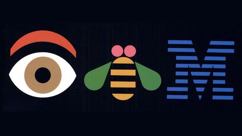 Paul Rand's IBM rebus, 1988 Paul Rand Logos, Annual Report Covers, Rand Paul, Paul Rand, Famous Logos, Logo Redesign, Book Suggestions, Punch Cards, Logo Design Trends