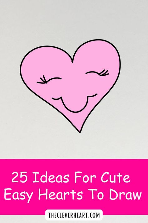 easy heart drawing ideas Heart Simple Drawing, Heart Drawing Ideas, Easy Heart Drawings, Heart Doodles, Heart Drawings, Heart Simple, Cute Ideas, Heart Drawing, Simple Doodles