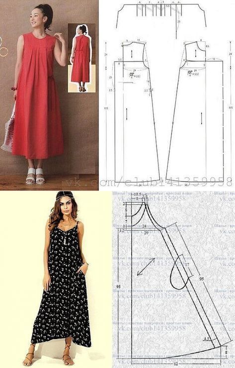 Pola Jumpsuit, Linen Dress Pattern, Simple Dress Pattern, Tunic Sewing Patterns, Dress Patterns Diy, Girls Dress Sewing Patterns, Sewing Clothes Women, Dress Patterns Free, Pattern Dress Women