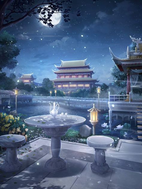 Landscape Anime, Chinese Background, Anime Places, Scenery Background, Cute Galaxy Wallpaper, Japon Illustration, Anime Backgrounds Wallpapers, Fantasy Castle, Fantasy City