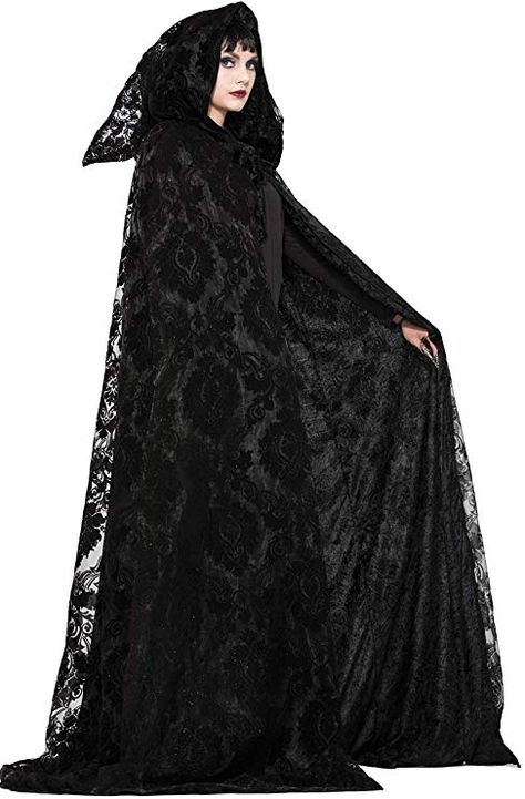 Amazon.com: Forum Novelties Unisex-Adult's Standard Witch and Wizard Midnight Cloak, Black, Standard: Clothing Black Cape Costume, Wizard Costume, Black Cloak, Cape Costume, Witch Costumes, Black Halloween Dress, Black Cape, Black Costume, Witch Costume