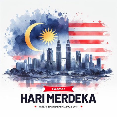 Malaysia Independence Day, Malaysian Flag, Day In New York City, Independence Day Poster, Logo Psd, Free Business Card Mockup, National Theatre, Stationery Templates, Business Card Maker