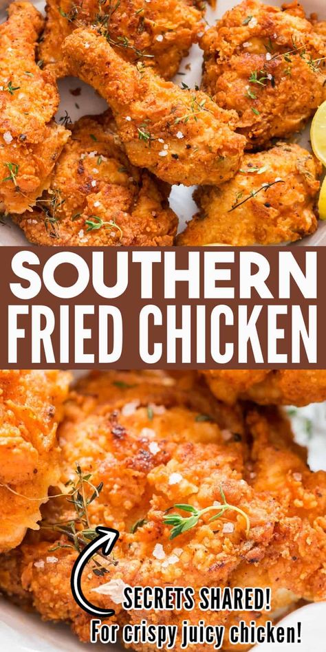 ultimate crunchy southern fried chicken Southern Fried Chicken Recipe, Best Fried Chicken Recipe, Fried Chicken Dinner, Fried Chicken Recipe Southern, Chicken Batter, The Best Fried Chicken, Best Fried Chicken, Making Fried Chicken, Fried Chicken Recipe