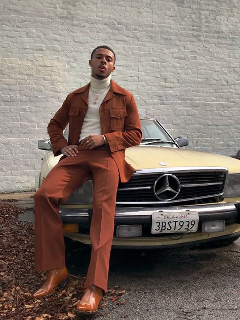 70s Photoshoot, 70s Fashion Men, Diggy Simmons, 70s Mens Fashion, Western Outfits Men, 70s Men, 70s Inspired Fashion, 70s Outfits, Men Photoshoot