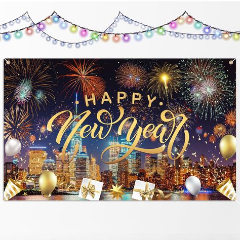 71x43 Inch Large Happy New Year Banner, Firework Happy New Year Backdrop City Night View New Year Eve Decoration Festive Holiday Flag Sign Party Supplies Photography Background : Amazon.co.uk: Toys & Games Happy New Year Tarpaulin Design 2025, Happy New Year 2025 Tarpaulin, Background For Tarpaulin, Happy New Year Backdrop, Tarpaulin Design, New Year Backdrop, Festival Atmosphere, Happy New Year Banner, New Year Background