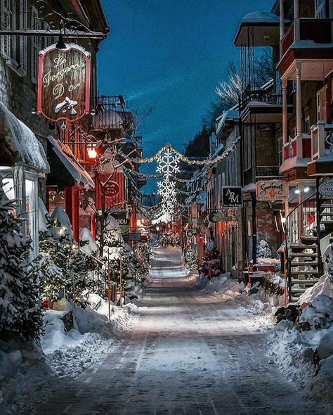 This Neighborhood in Canada Looks Like Something Straight Out of a Holiday Movie | Travel + Leisure Winter Szenen, Winter Photos, Winter Scenery, Holiday Movie, Winter Beauty, Quebec City, Snow Scenes, Winter Pictures, Christmas Scenes