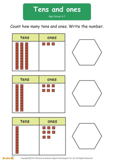 Tens and Ones - Math Worksheet for Kids. For more interesting maths worksheets and activities for kids, visit: http://mocomi.com/learn/maths/ Worksheet For Junior Kg, Tens Ones Worksheet, Tens And Ones Worksheet, Probability Worksheets, Kid Book, Maths Worksheets, Mathematics Worksheets, Literacy Worksheets, Kids Math