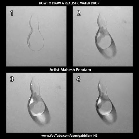 Mahesh Pendam: How to Draw a Realistic Water Drop - Drawing Phase... Drop Drawing, Water Drop Drawing, How To Draw Water, Bubble Drawing, How To Draw Realistic, Draw Water, Draw Realistic, 3d Art Drawing, Water Drawing