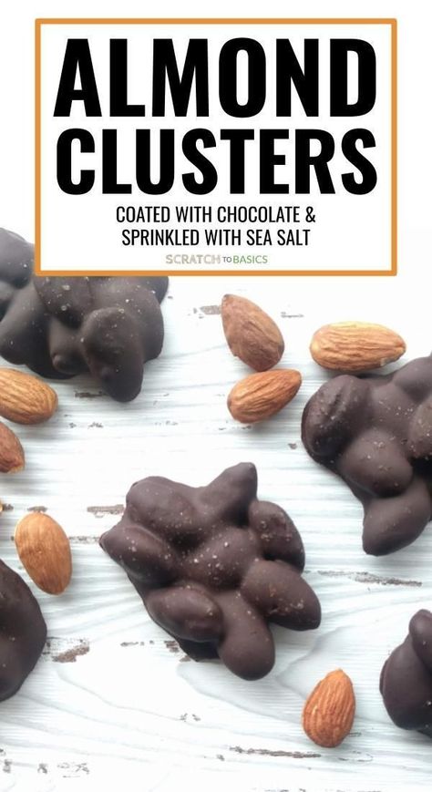 Chocolate Almond Clusters, Almond Clusters, Chocolate Covered Almonds, Low Carb Snack, Dark Chocolate Almonds, Chocolate Almond, Roatan, Healthy Snacks Easy, Snacks Für Party