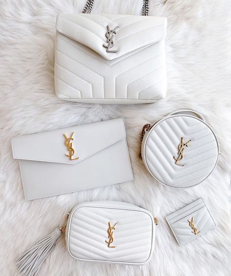 Never realised I had such a thing for white Saint Laurent until I was putting together this photo 🙈😂 @chase_amie Hot Bags, Bridal Clutch, Yves Saint Laurent Bags, Luxury Purses, Fancy Bags, Cheap Bags, Bvlgari Bags, Celine Bag, Cute Bags