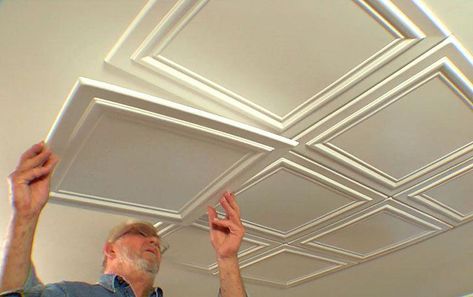 Design Studio Names, Embossed Ceiling Tiles, Styrofoam Ceiling Tiles, Diy Ceiling, Ceiling Tile, Trendy Bedroom, Interior Modern, Mediterranean Homes, Tom Dixon