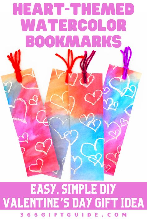 Valentines Bookmark Crafts For Kids, Valentines Bookmark Craft, Diy Valentine Bookmarks, Diy Valentine Bookmarks Kids, Bookmark Valentines For Kids, Valentine’s Day Bookmarks, Valentines Watercolor Art For Kids, Kids Bookmarks Diy, Valentine Book Marks