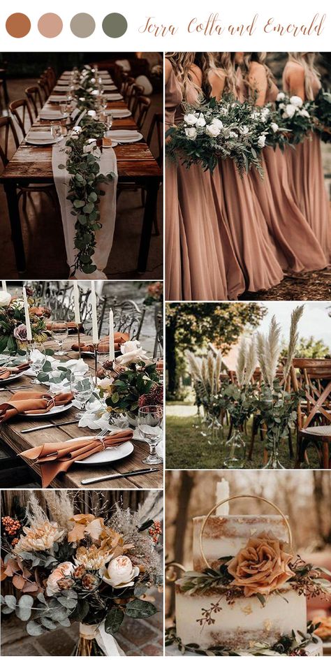 September Wedding Colors, Wedding Theme Color Schemes, Earth Tone Wedding, Fall Wedding Color Schemes, Wedding Color Pallet, Pallet Wedding, Wedding Themes Fall, Palette Ideas, Brown Wedding